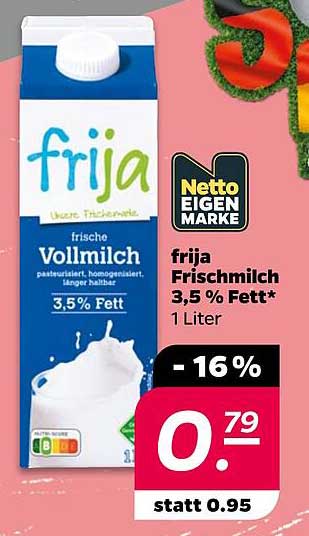 frija Frischmilch 3,5 % Fett* 1 Liter