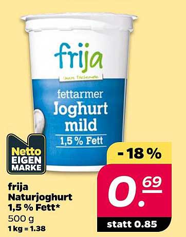 frija Naturjoghurt 1,5 % Fett*