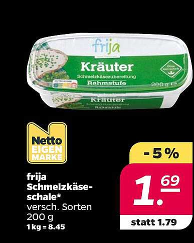 frija Schmelzkäse-schale* versch. Sorten 200 g 1kg = 8.45