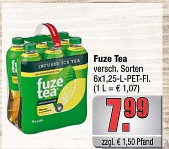Fuze Tea versch. Sorten 6x1,25-L-PET-Fl. (1 L = € 1,07)