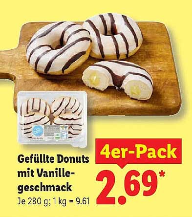 Gefüllte Donuts mit Vanillegeschmack