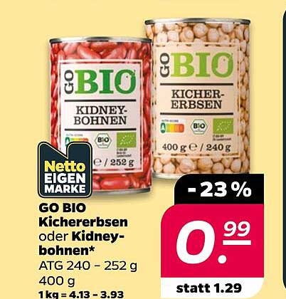 GO BIO Kichererbsen oder Kidneybohnen*
