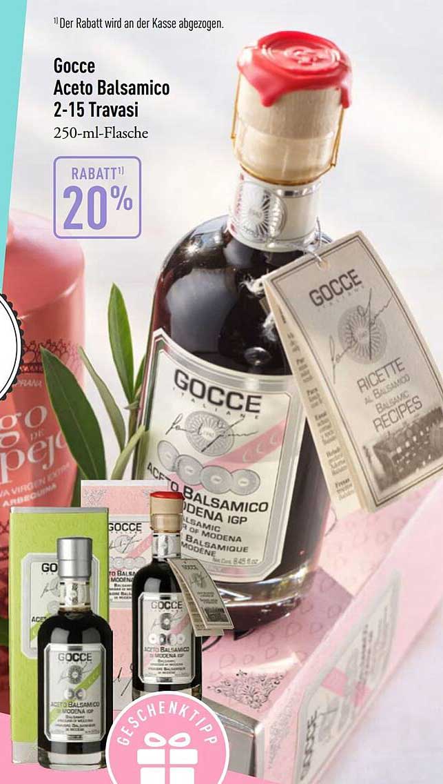 Gocce Aceto Balsamico 2-15 Travasi 250-ml-Flasche