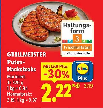 GRILLMEISTER Puten-Hacksteaks