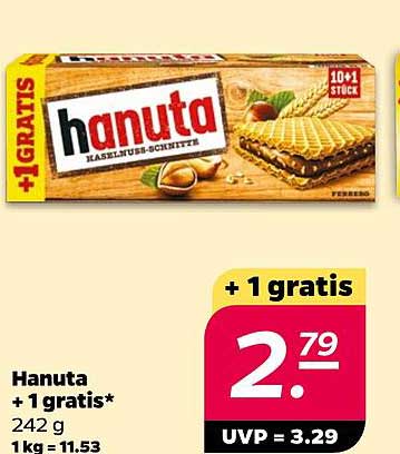 Hanuta + 1 gratis*