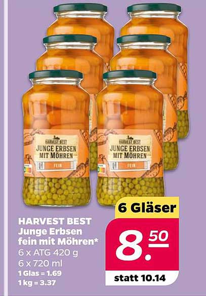 HARVEST BEST Junge Erbsen fein mit Möhren*