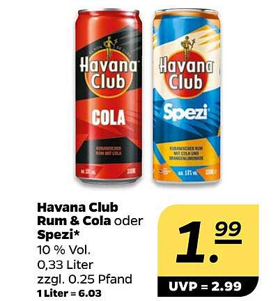 Havana Club Rum & Cola oder Spezi*