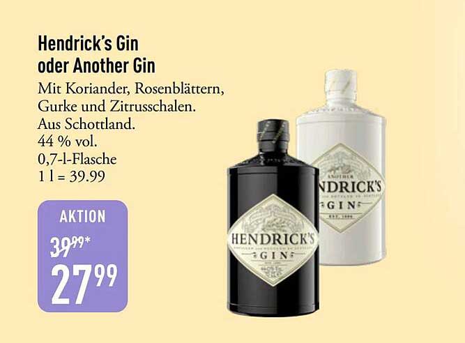 Hendrick’s Gin oder Another Gin