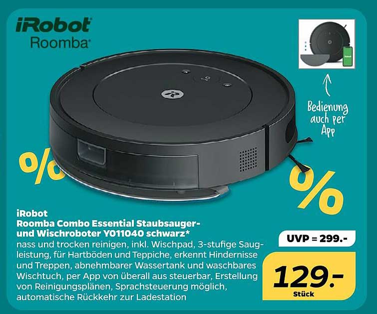 iRobot Roomba Combo Essential Staubsauger- und Wischroboter Y011040 schwarz*