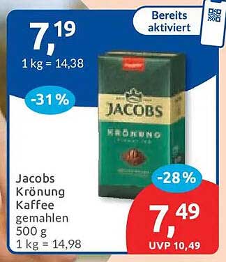 Jacobs Krönung Kaffee gemahlen 500 g