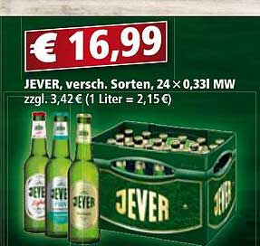 JEVER versch. Sorten, 24 x 0,33 l MW