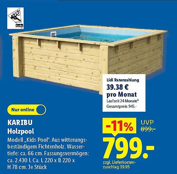 KARIBU Holzpool Modell „Kids Pool“
