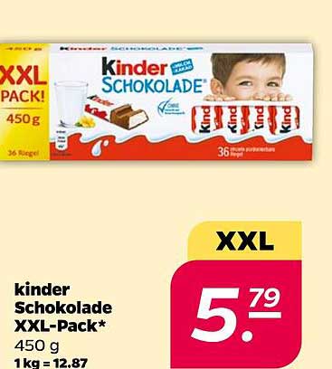 kinder Schokolade XXL-Pack* 450 g 1 kg = 12.87