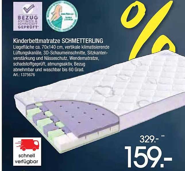 Kinderbettmatratze SCHMETTERLING