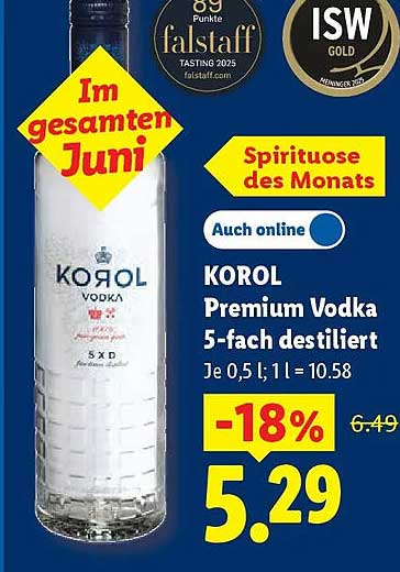KOROL Premium Vodka 5-fach destilliert