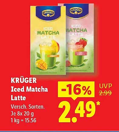 KRÜGER Iced Matcha Latte