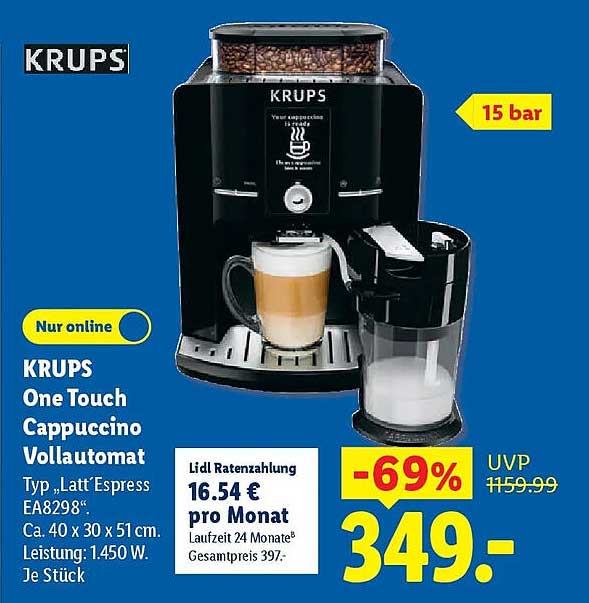 KRUPS One Touch Cappuccino Vollautomat