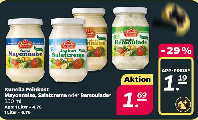 Kunella Feinkost Mayonnaise, Salatcreme oder Remoulade* 250 ml