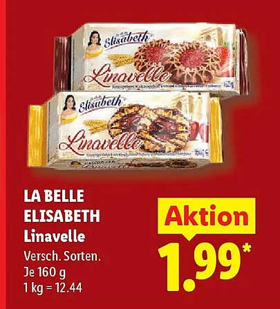 LA BELLE ELISABETH Linavelle Versch. Sorten. Je 160 g 1 kg = 12.44