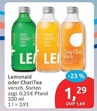 Lemonaid oder ChariTea versch. Sorten 330 ml
