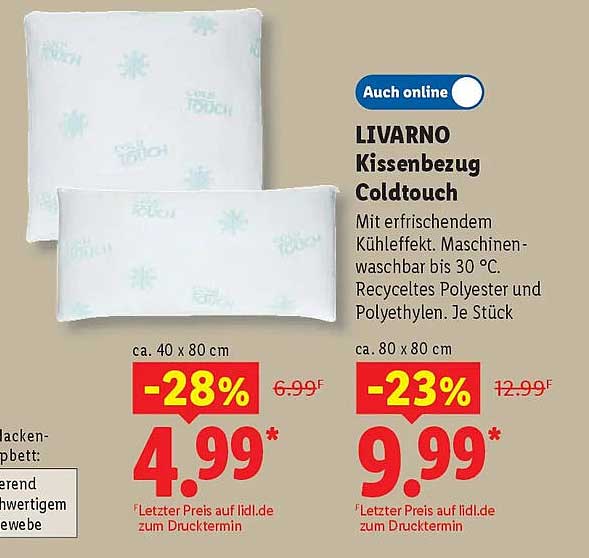 LIVARNO Kissenbezug Coldtouch