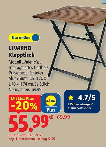 LIVARNO Klapptisch