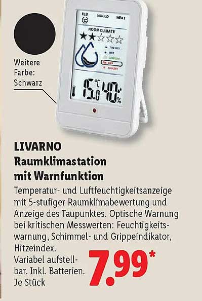 LIVARNO Raumklimastation mit Warnfunktion