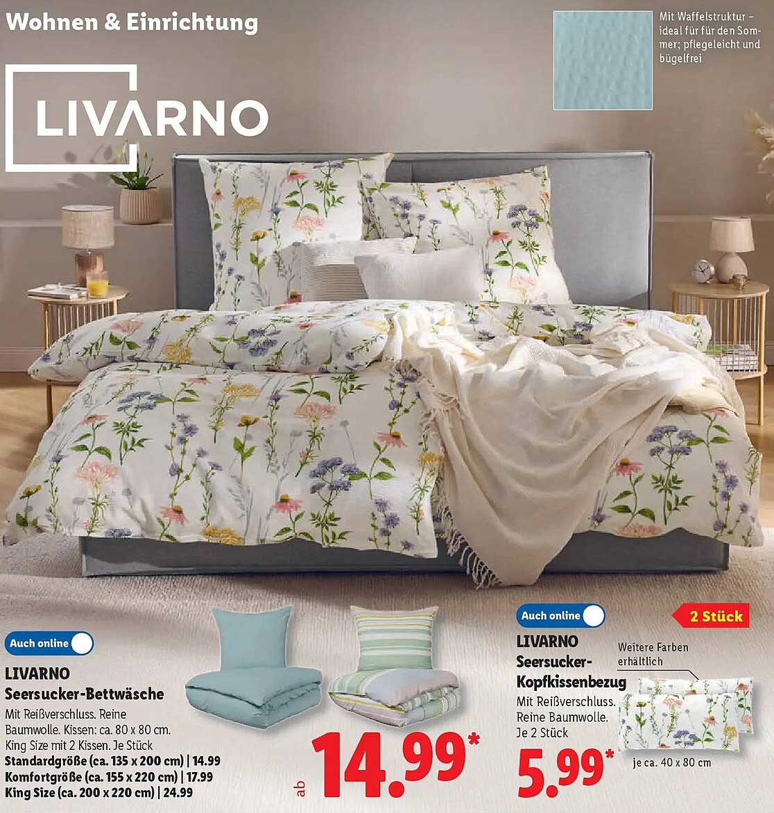 LIVARNO Seersucker-Bettwäsche