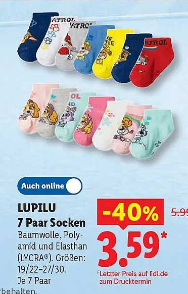 LUPILU 7 Paar Socken