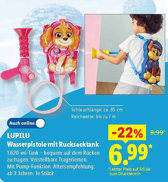 LUPILU Wasserpistole mit Rucksacktank