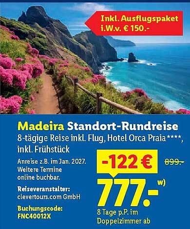 Madeira Standort-Rundreise