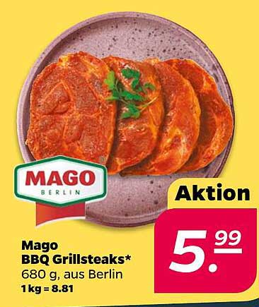 Mago BBQ Grillsteaks* 680 g, aus Berlin 1 kg = 8.81