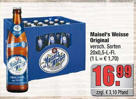 Maisel's Weisse Original versch. Sorten 20x0,5-L-Fl. (1 L = € 1,70)