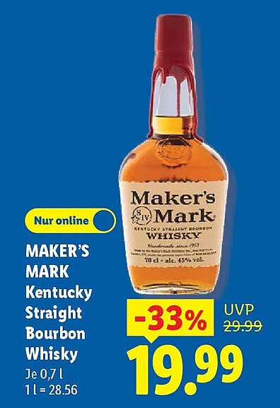 MAKER’S MARK Kentucky Straight Bourbon Whisky