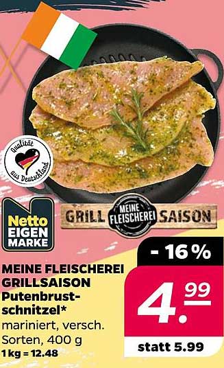 MEINE FLEISCHEREI GRILLSAISON Putenbrustschnitzel*