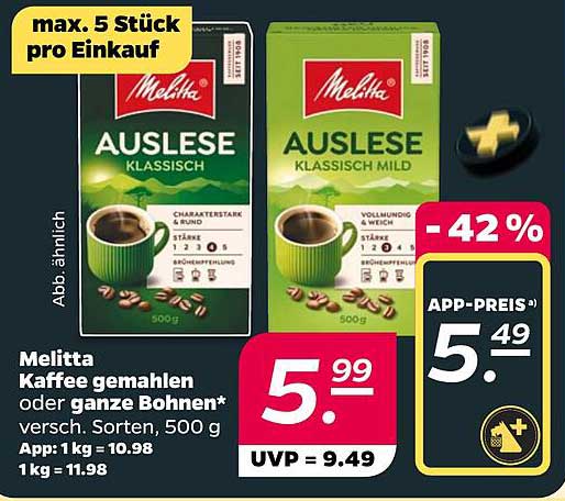 Melitta Kaffee gemahlen oder ganze Bohnen* versch. Sorten, 500 g