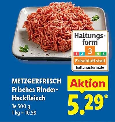 METZGERFRISCH Frisches Rinder-Hackfleisch