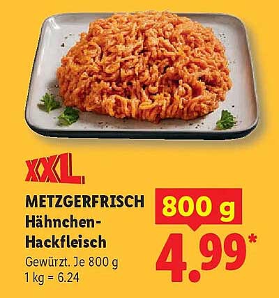 METZGERFRISCH Hähnchen-Hackfleisch Gewürzt. Je 800 g