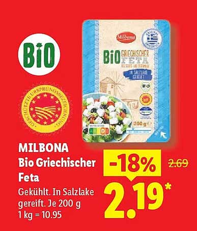 MILBONA Bio Griechischer Feta