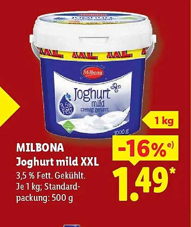 MILBONA Joghurt mild XXL