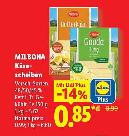 MILBONA Käsescheiben