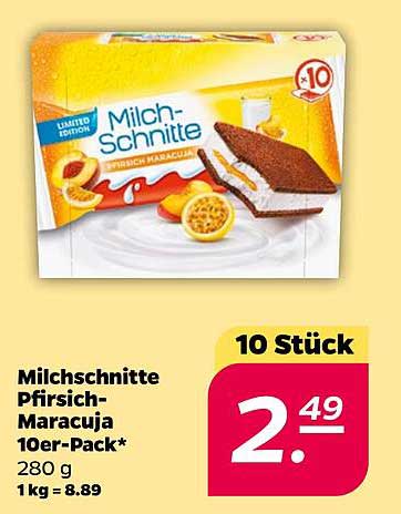 Milchschnitte Pfirsich-Maracuja 10er-Pack* 280 g 1kg = 8.89