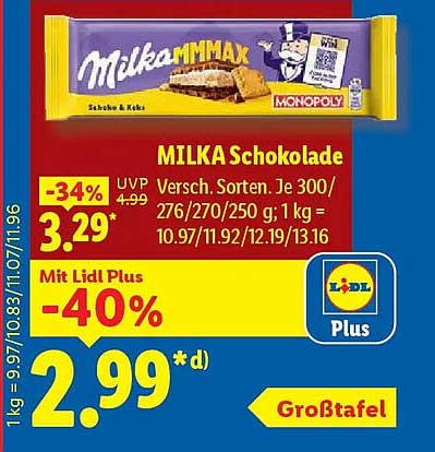 MILKA Schokolade
