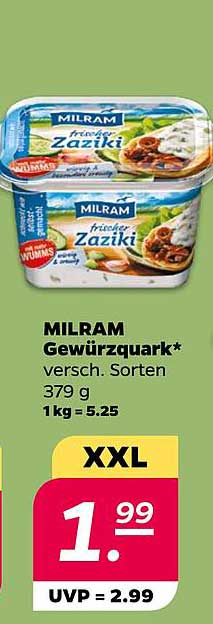 MILRAM Gewürzquark* versch. Sorten 379 g 1kg = 5.25