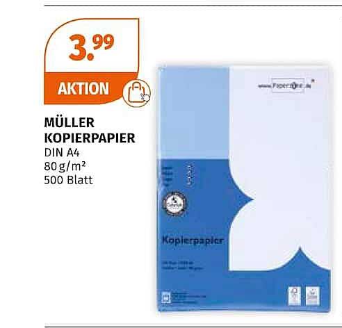 MÜLLER KOPIERPAPIER DIN A4 80 g/m² 500 Blatt