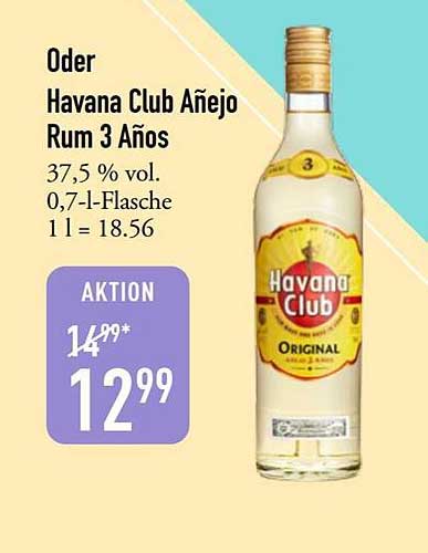 Oder Havana Club Añejo Rum 3 Años