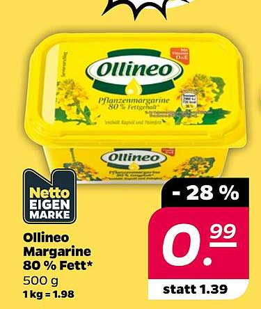 Ollineo Margarine 80 % Fett* 500 g