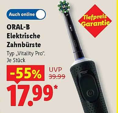 ORAL-B Elektrische Zahnbürste Typ „Vitality Pro“. Je Stück