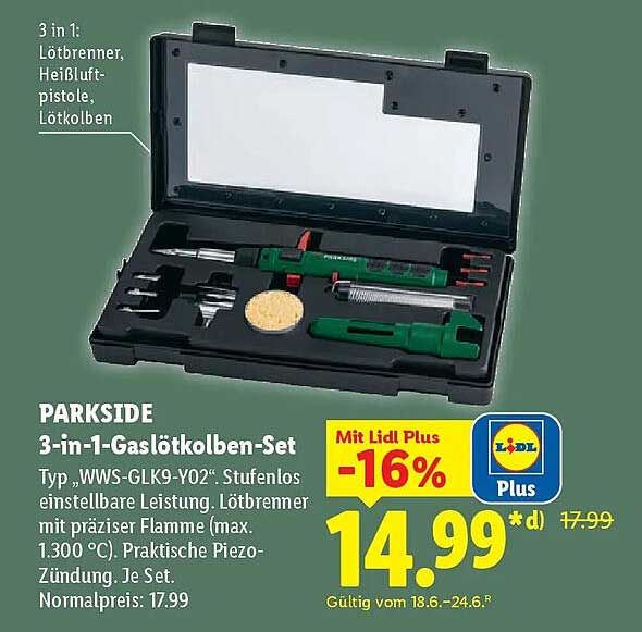 PARKSIDE 3-in-1-Gaslötkolben-Set