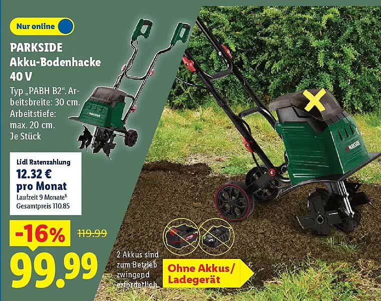 PARKSIDE Akku-Bodenhacke 40 V